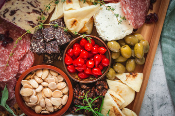 Charcuterie Board with Cheese and Olives
