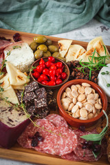 Charcuterie Board with Cheese and Olives