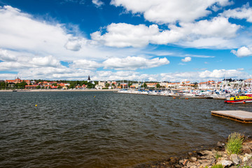 Beautiful city view of Hudiksvall a city in the province Gävleborgs län Sweden