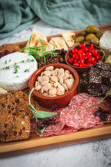Charcuterie Board with Cheese and Olives