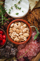 Charcuterie Board with Cheese and Olives