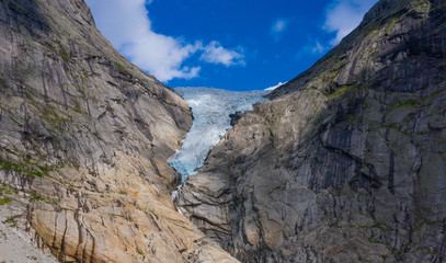 Briksdalsbreen is a glacier arm of Jostedalsbreen,Briksdalsbre Mountain Lodge,Norway