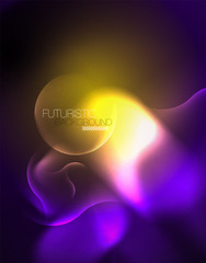 Shiny metallic neon waves vector design