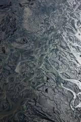 Diseños fluvilales. Deshielo Glaciar. Río Tungnaá, Alrededores del Glaciar Vatnajökull. Sur de Islandia.