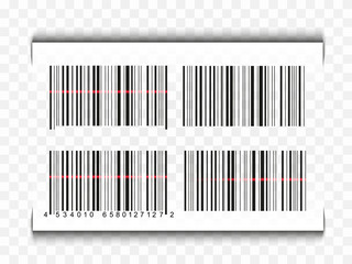 Bar code icon realistic. Flat barcode.