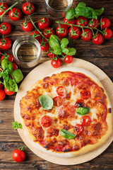 Homemade Italian pizza Margherita