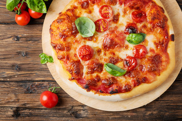 Homemade Italian pizza Margherita