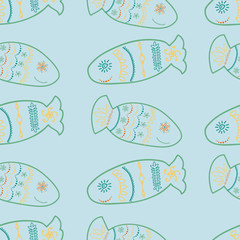 Happy Fish Vector Seamless Pattern