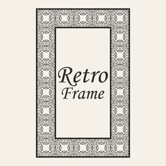 Vintage ornate border frame with ornamental elements, calligraphy swirls and ornament. Can be used for retro invitations and royal certificates.