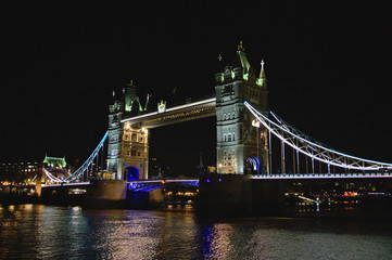 The Tower Bridge in London at nigth