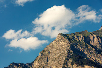 sunset in the swiss mountains. Swiss Alps