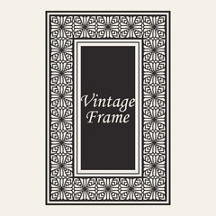 Vintage ornate border frame with ornamental elements, calligraphy swirls and ornament. Can be used for retro invitations and royal certificates.