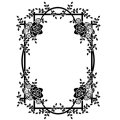 graphic element frame and flowers 2