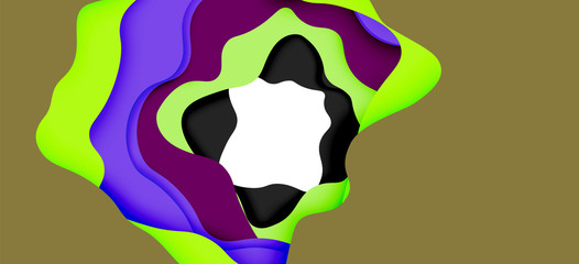 Abstract cut out abstract waves for web design. Color geometric pattern. Vector abstract geometric dynamic pattern frame