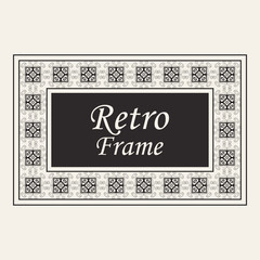 Vintage ornate border frame with ornamental elements, calligraphy swirls and ornament. Can be used for retro invitations and royal certificates.