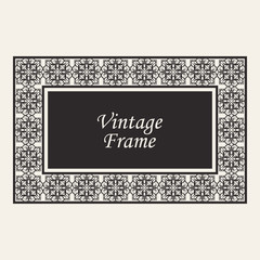 Vintage ornate border frame with ornamental elements, calligraphy swirls and ornament. Can be used for retro invitations and royal certificates.