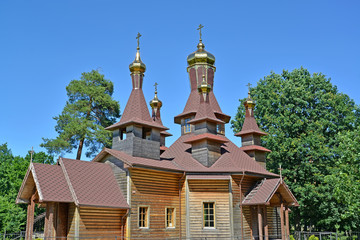 Fototapeta na wymiar The five-domed temple in honor of St. Righteous John of Kronstadt. Slavsk, Kaliningrad region