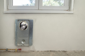 Room reconstruction. Gas heater mounting under the window