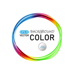 Bright colored circle, abstract round frame drawn with colored lines, space for text.