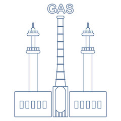 Gas processing plant. Industrial theme.