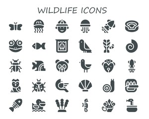 wildlife icon set