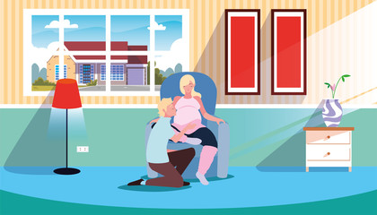 couple waiting baby pregnancy and maternity