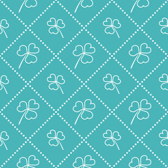 Seamless pattern with clover leaves.