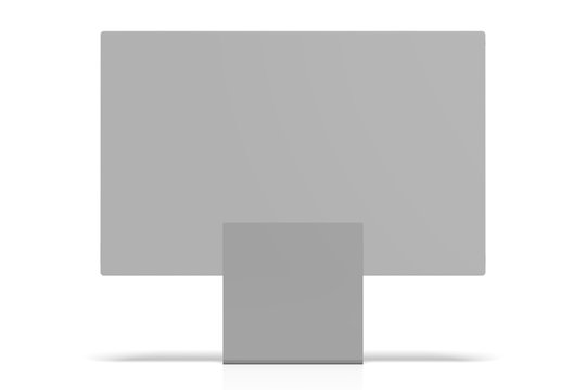 3D brandless monitor on white background - back view - great as a template