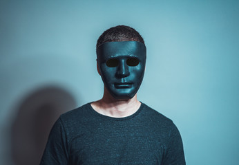 men with darken horror mask
