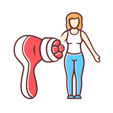 recommend clip art: Body massager color icon. Anticellulite massage. Beauty instrument. Body shaping. Figure correction. Beauty device for home use. Home spa procedure. Isolated vector illustration