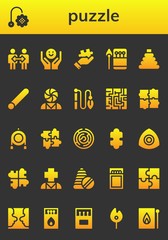 puzzle icon set