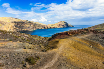 Fototapeta na wymiar Incredible view of the cliffs at Ponta de Sao Lourenco, Madeira