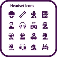 headset icon set