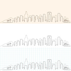 Benidorm Hand Drawn Profile Skyline