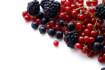 Assortment of ripe berries isolated on white