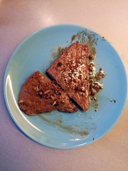 Beef steak on a blue plate