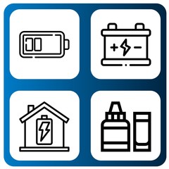 Set of alkaline icons such as Battery, Ph meter , alkaline