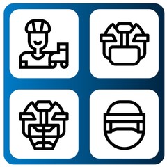 Set of rollerblade icons such as Roller skate, Hockey helmet , rollerblade