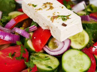 Greek salad closeup