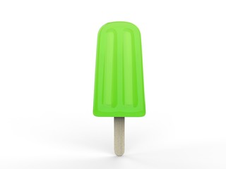 Lime green ice cream on a stick