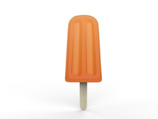 Tangerine orange ice cream on a stick