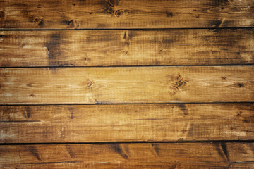 Top view of wooden dark brown background or texture
