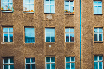 apartment building on a grey day at berlin, germany