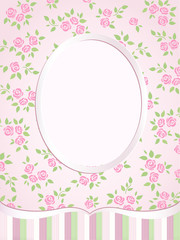 Cute card with pink roses