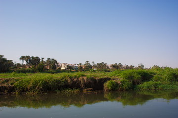 Fototapeta na wymiar River Nile in Egypt. Life on the River Nile