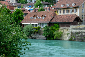 Fototapeta na wymiar River Aare and old city Bern, Switzerland