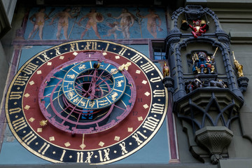 Big old medival clock in Bern, Switzerland