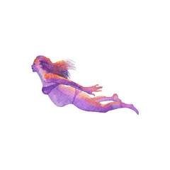 Watercolor silhouette of pregnant woman
