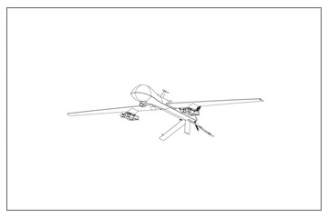 3D illustration of a military drone.