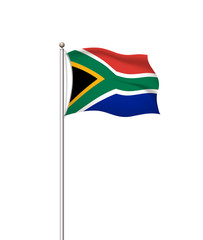 World flags. Country national flag post transparent background. South Africa. Vector illustration.
